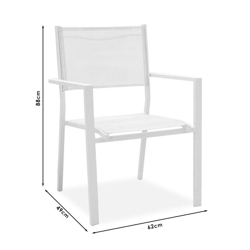 Set de gradina 5 piese Nares-Moly aluminiu texMarone, Alb - Negru, 135x200 cm - Alb