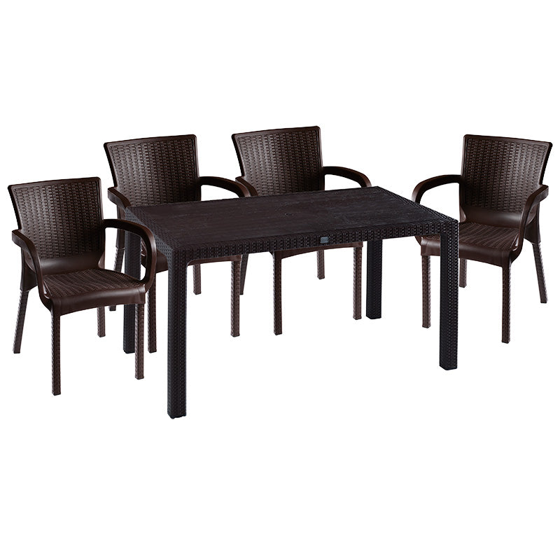 mobilier de gradina Set de gradina masa si scaune Explore-Festive set 5 piese maro 150x90x73 cm