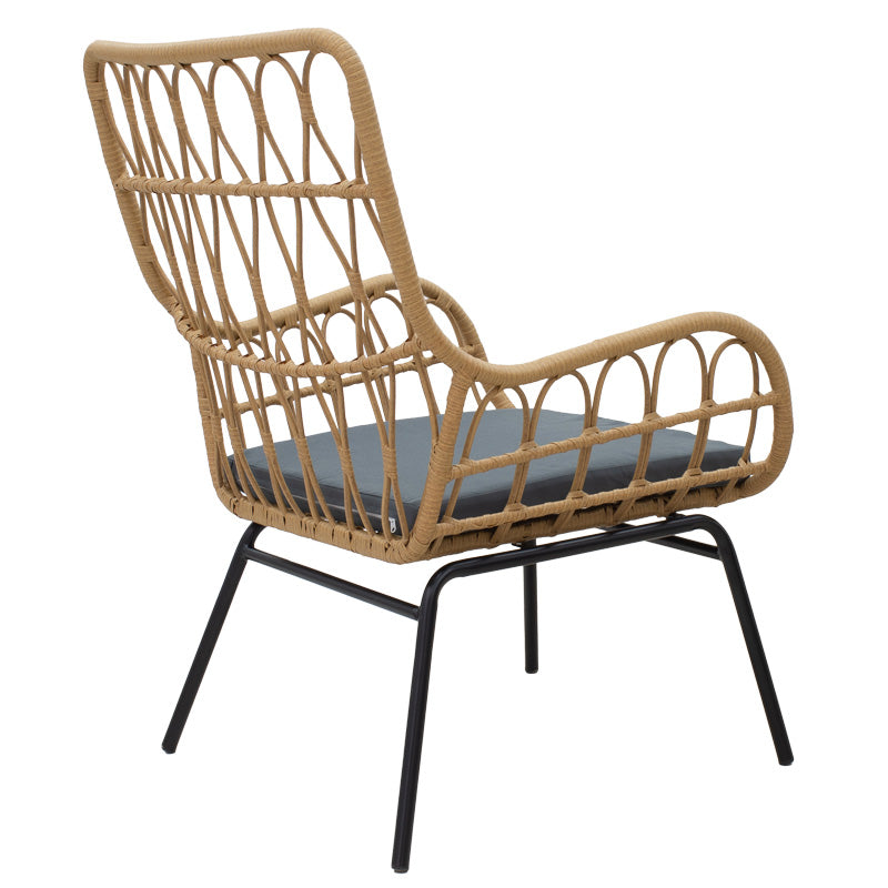Set de living Naoki-Mabil de 3 piese din ratan Natural si metal, negru, 50x50 cm, detaliu produs
