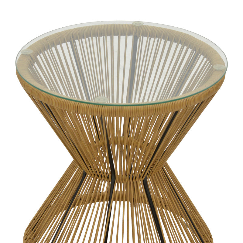 Set de living Naoki-Mabil de 3 piese din ratan Natural si metal, negru, 50x50 cm, foto produs 6