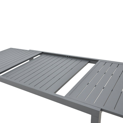 Set de Masa Azelie-Lafla 7 piese, din tesatura antracit-aluminiu, antracit, 77x55x94 cm, perspectiva suplimentara