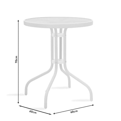 Set de Masa de dining Watson-Tade 3 piese metal-negru-sticla, D60x70 cm, foto produs