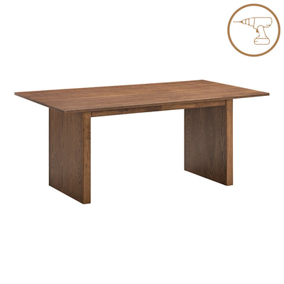 Set de masa din lemn masiv Eleganza-Siena piese, nuc, 180x99x76 cm, perspectiva suplimentara