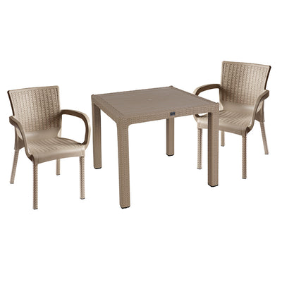 mobilier de gradina Set de Masa Explore-Festive 3 piese Crem 90x90x74 cm