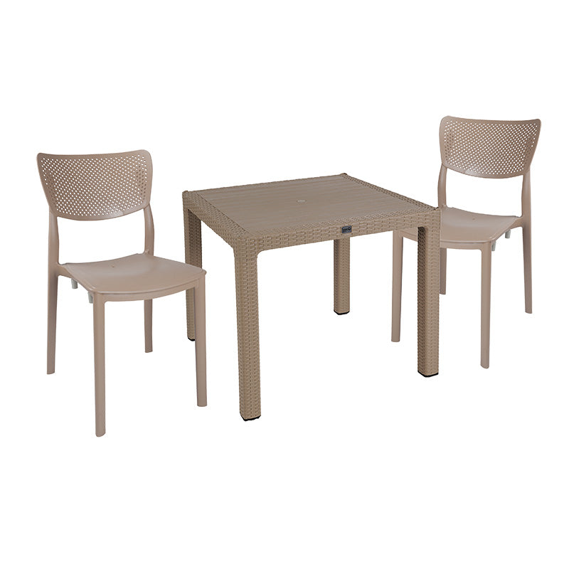 mobilier de gradina Set de masa Explore-Ignite 3 piese Crem 90x90x74 cm
