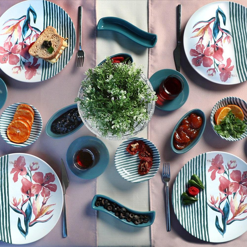 Set de mic dejun Flower, Multicolor, 20 piese