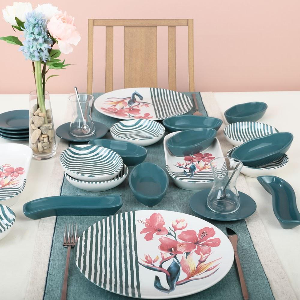 Set de mic dejun Flower, Multicolor, 20 piese