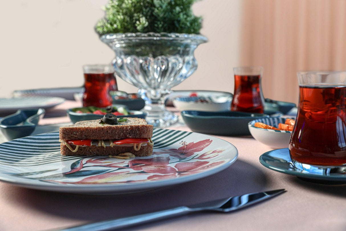 Set de mic dejun Flower, Multicolor, 20 piese