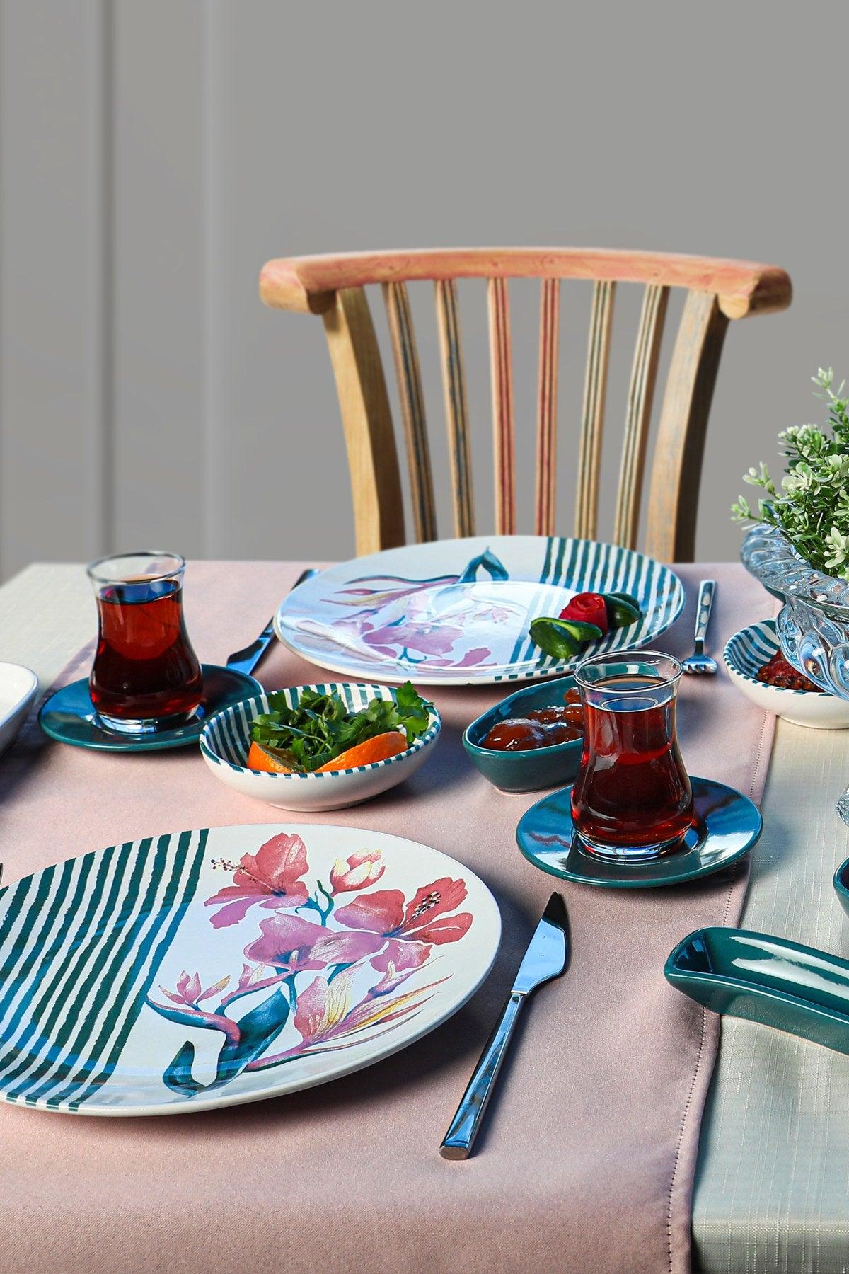 Set de mic dejun Flower, Multicolor, 20 piese