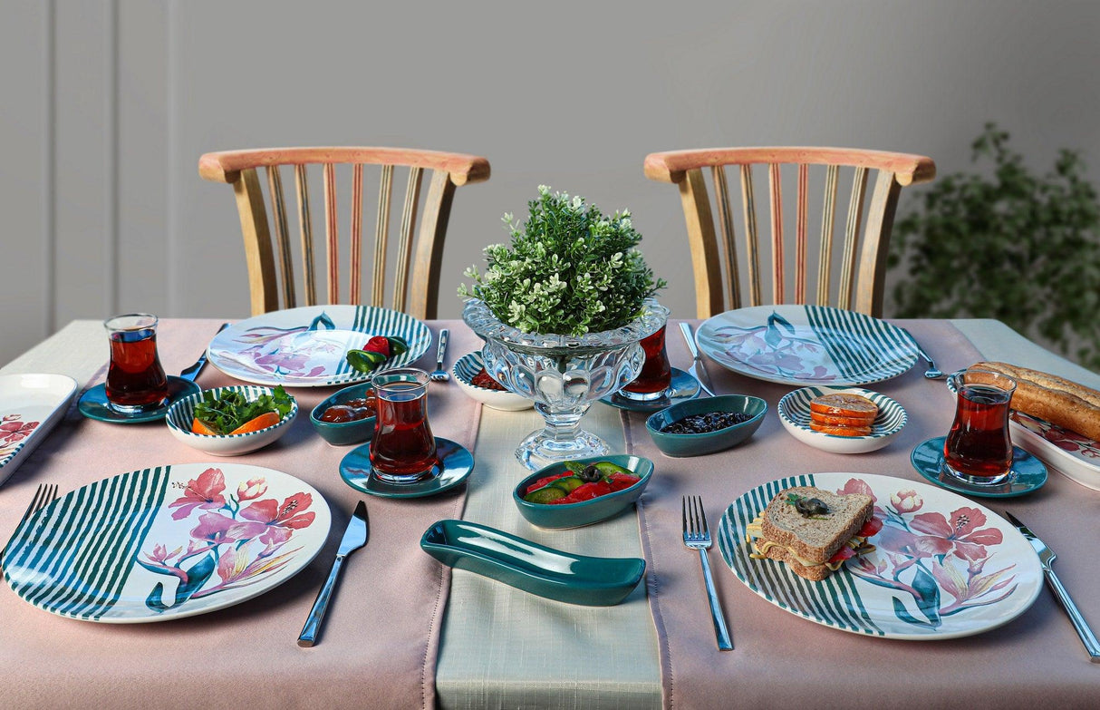 Set de mic dejun Flower, Multicolor, 20 piese