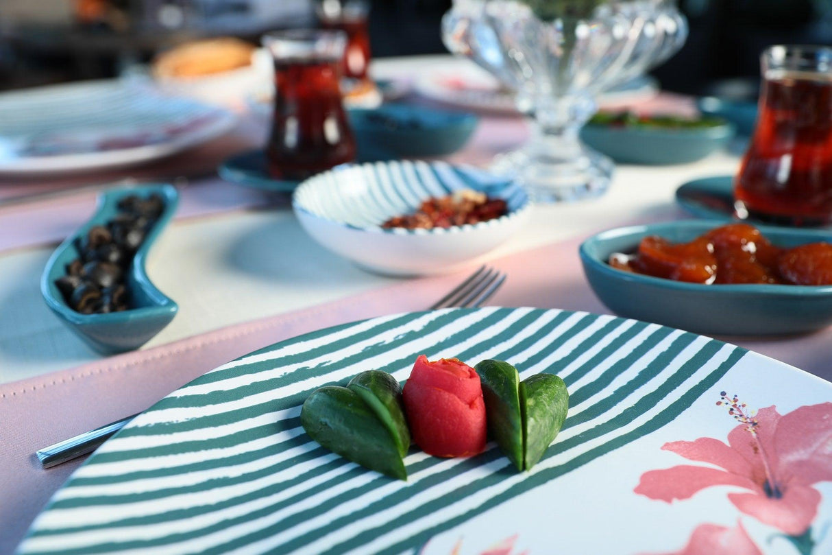 Set de mic dejun Flower, Multicolor, 20 piese