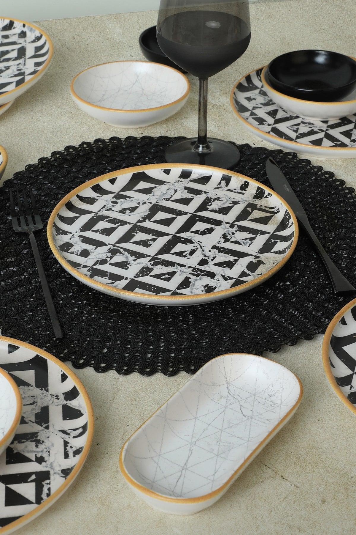 Set de mic dejun Grazie, Negru, 18 piese