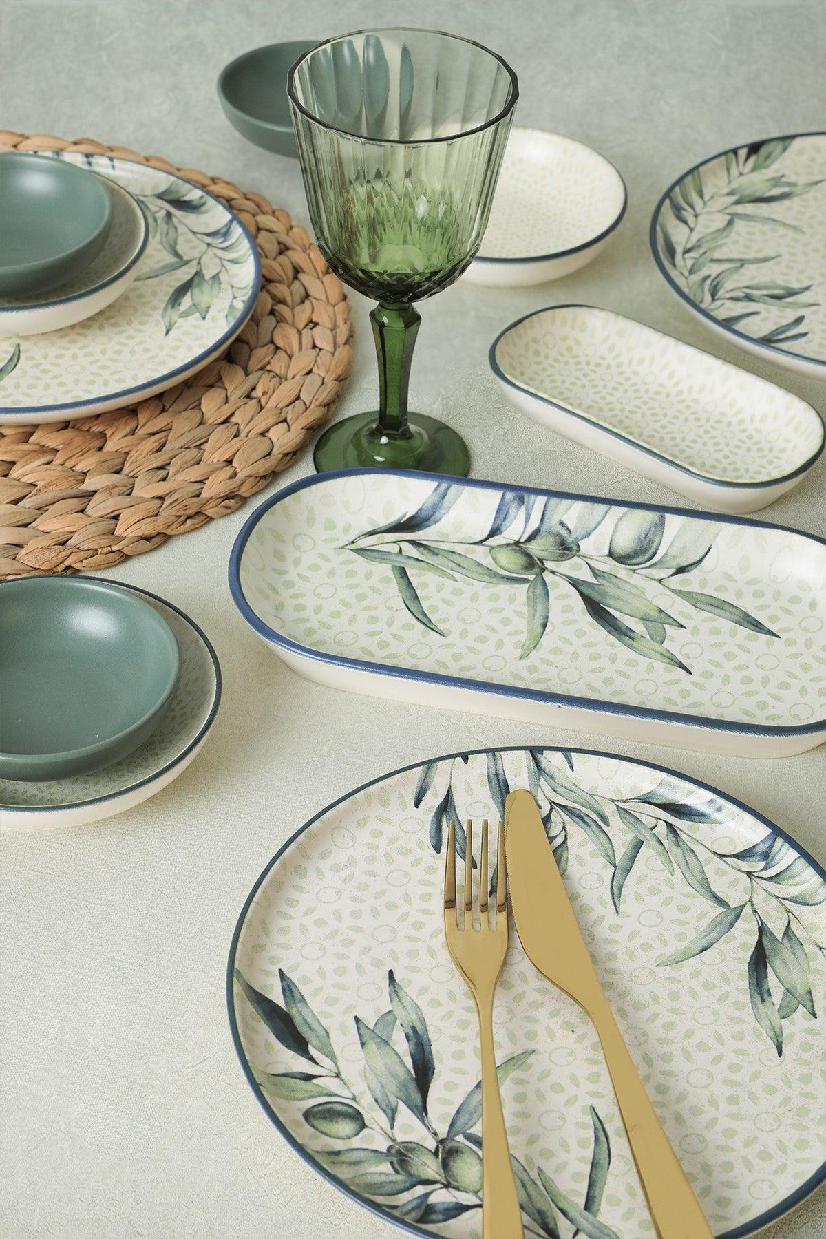 Set de mic dejun Leaf, Multicolor, 18 piese