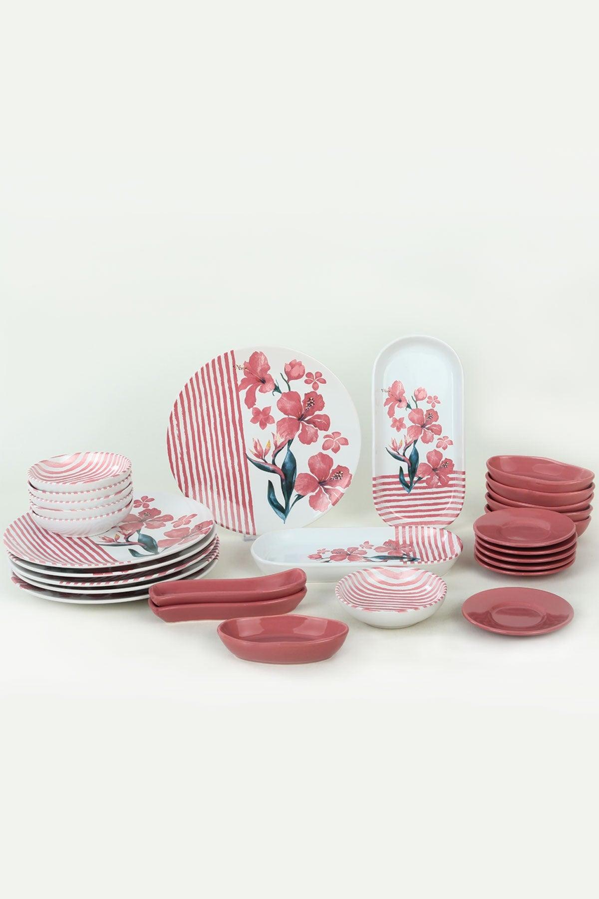 Set de mic dejun, Multicolor, 28 piese, 26 cm