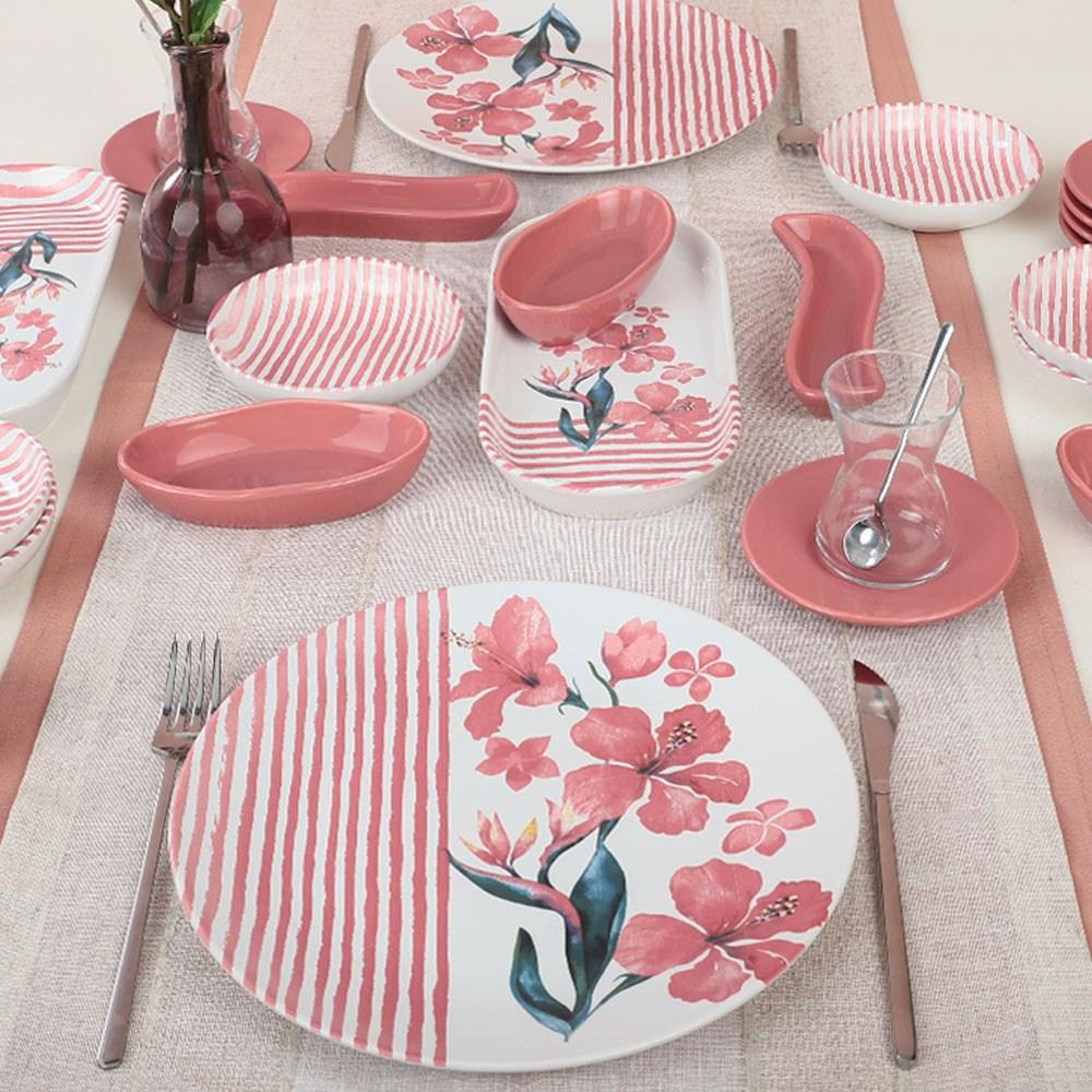 Set de mic dejun, Multicolor, 28 piese, 26 cm