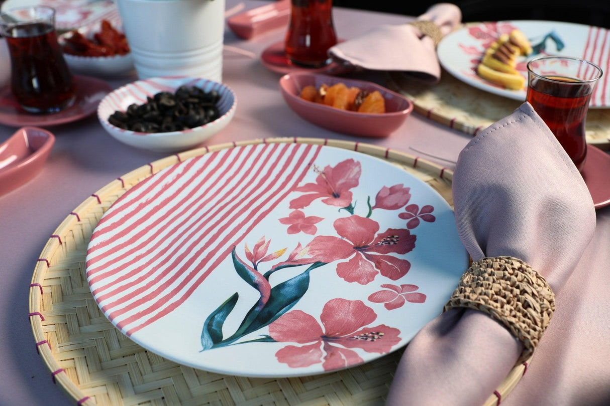 Set de mic dejun, Multicolor, 28 piese, 26 cm