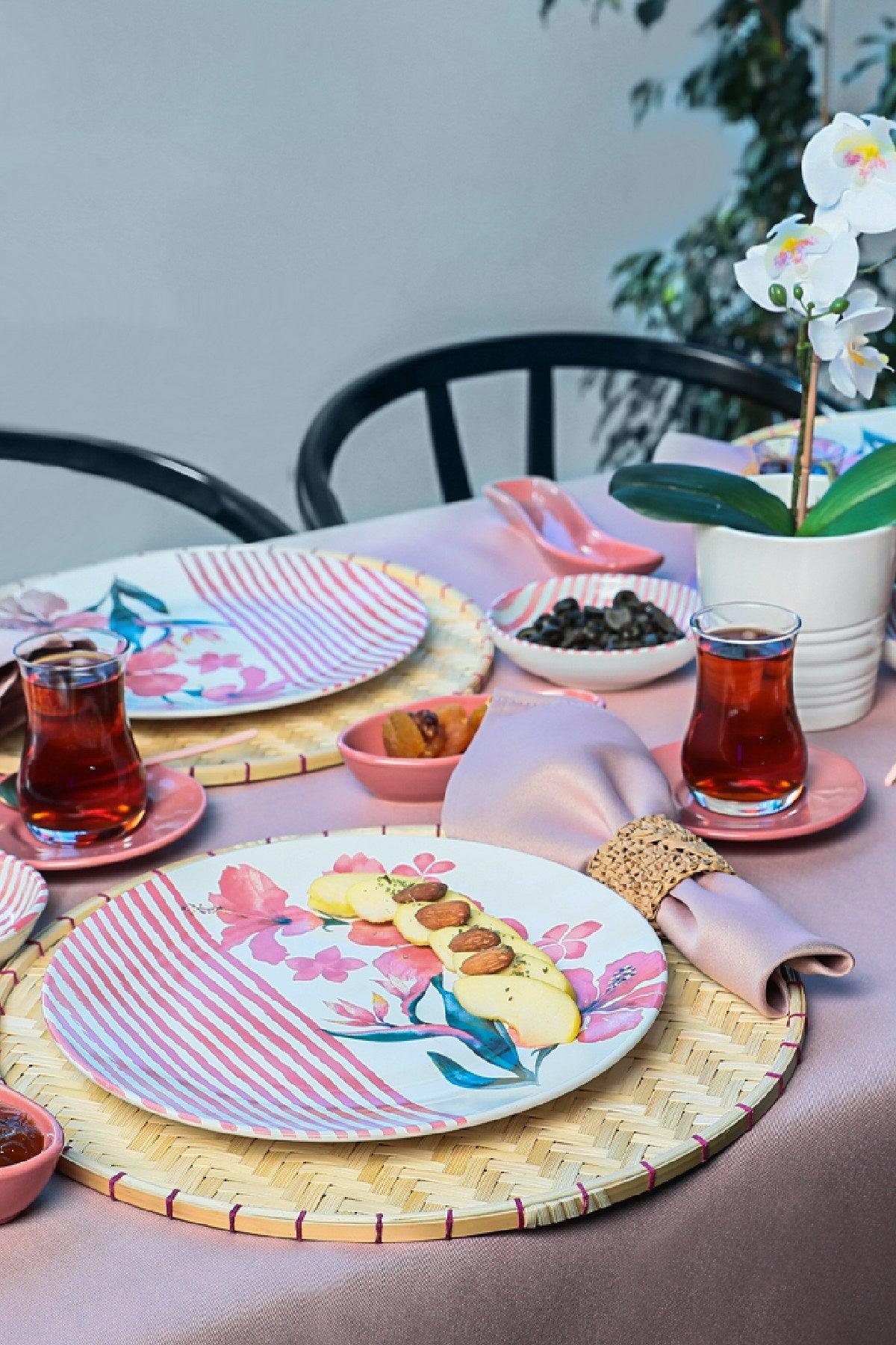 Set de mic dejun, Multicolor, 28 piese, 26 cm