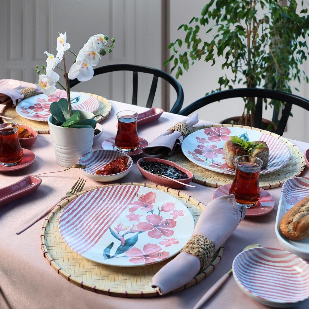 Set de mic dejun, Multicolor, 28 piese, 26 cm