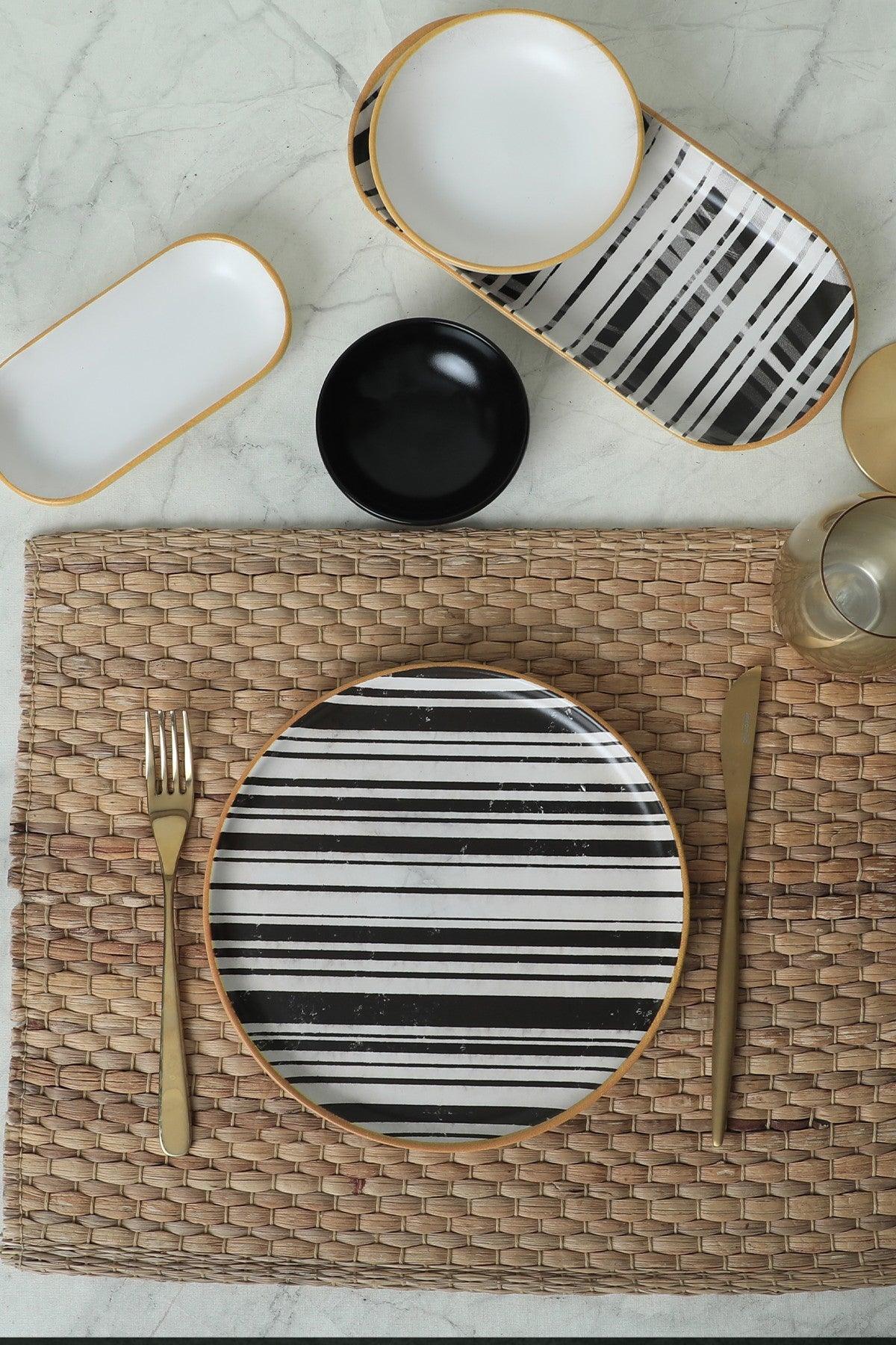 Set de mic dejun, Negru, 22 cm