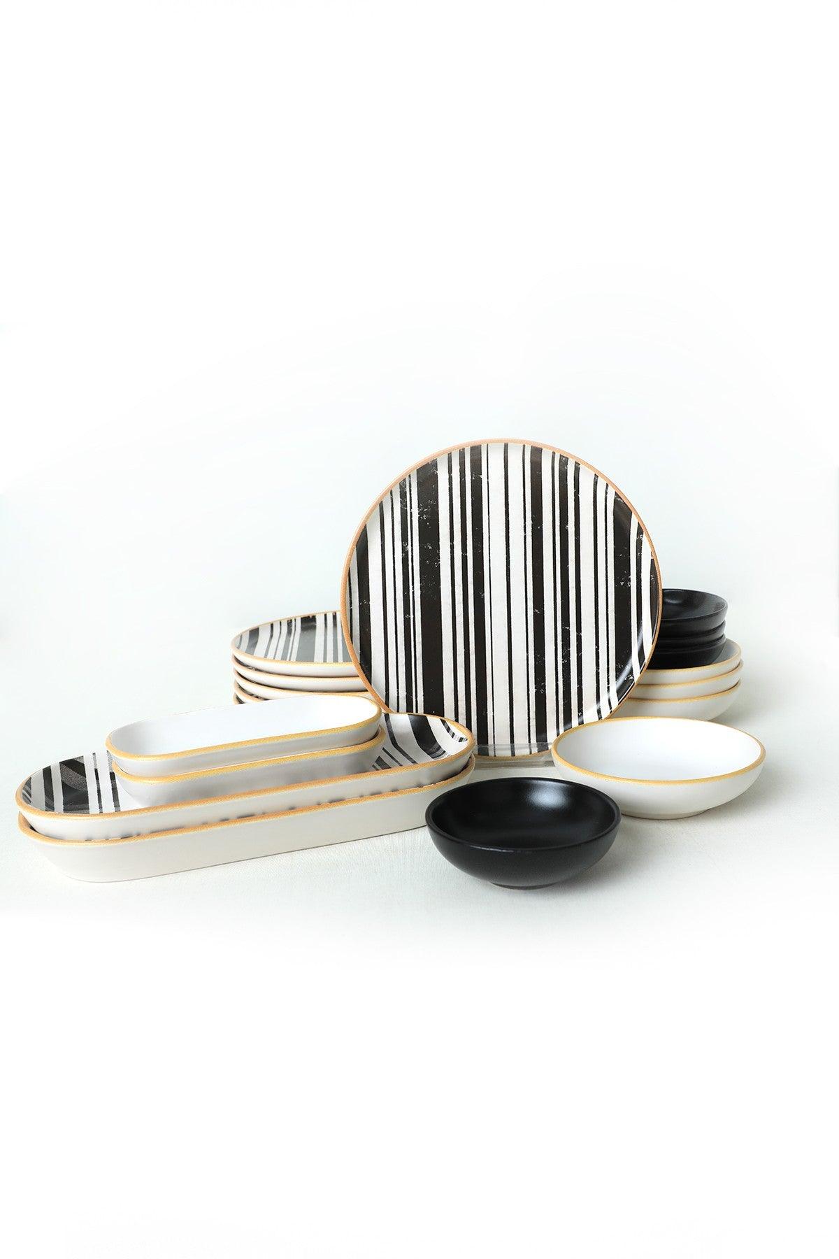 Set de mic dejun, Negru, 22 cm