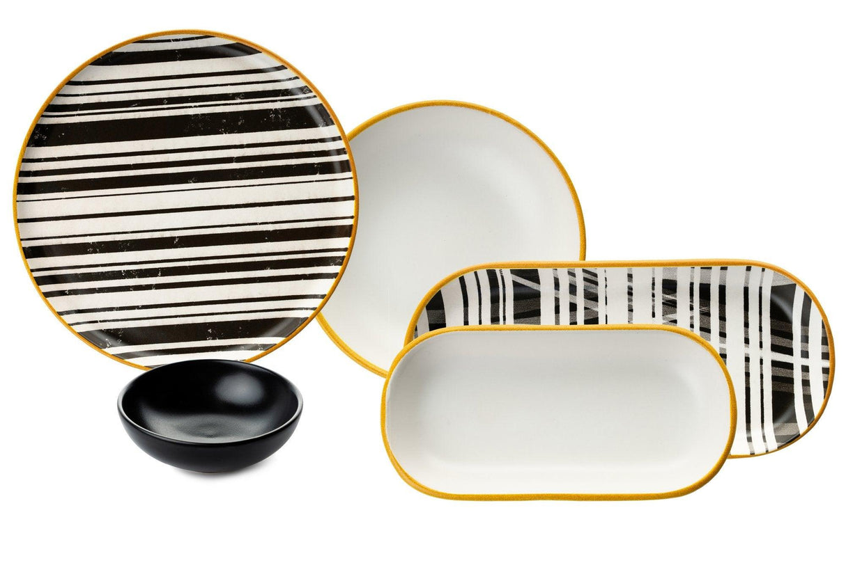 Set de mic dejun, Negru, 22 cm