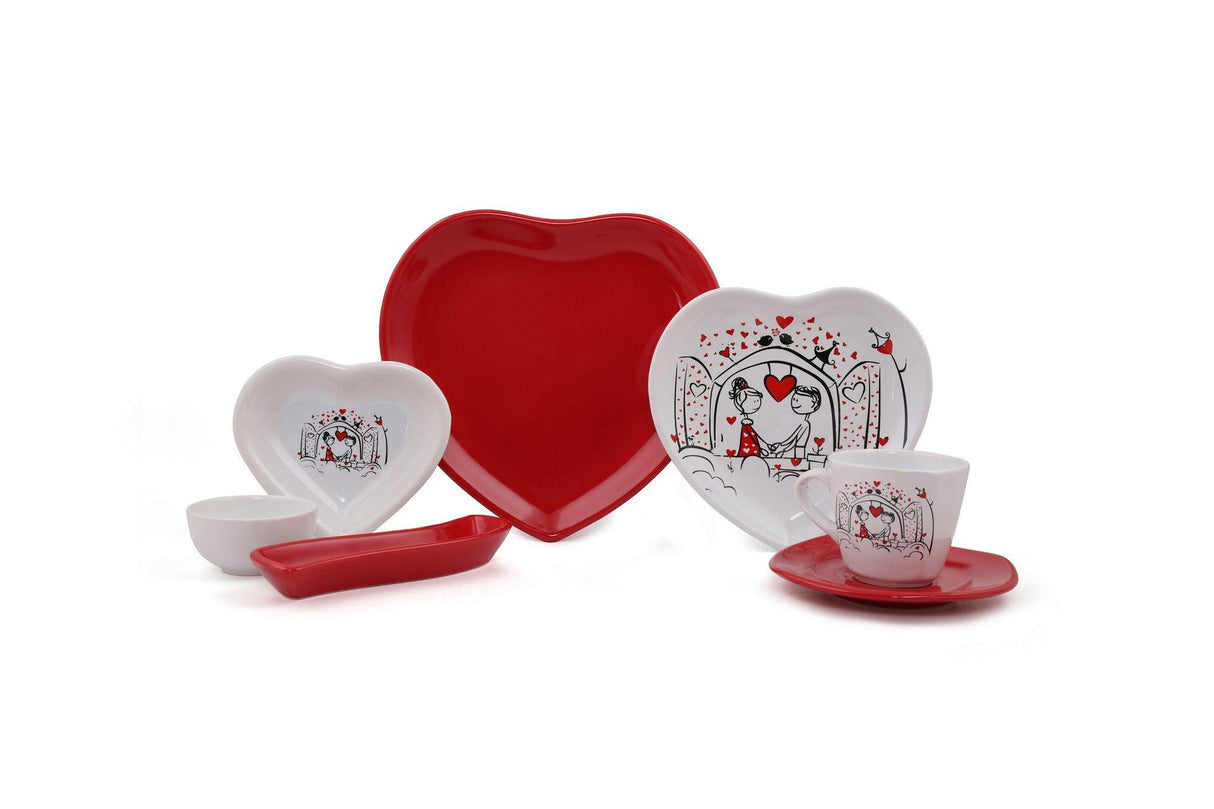 Set de mic dejun, Roșu, 14 piese