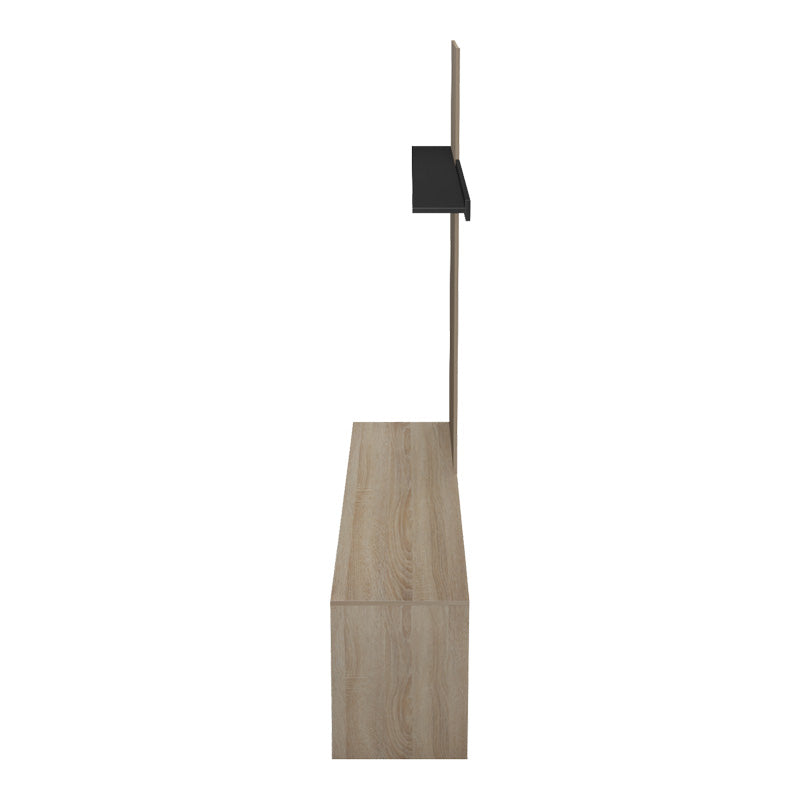 Set de mobilier living cu rafturi Delfina și metal, Sonoma - Negru, 190x40x199 cm - Negru