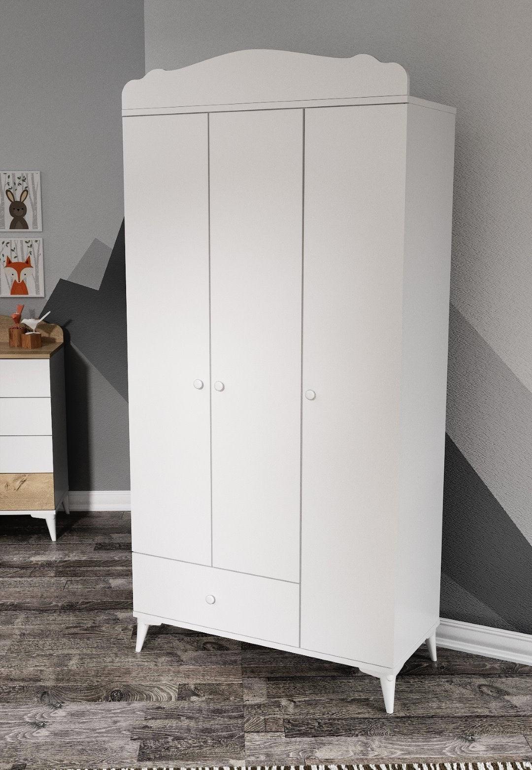 Set de mobilier pentru camera bebelusului Sansa Buyuyen - White, Alb, 95x67x175 cm