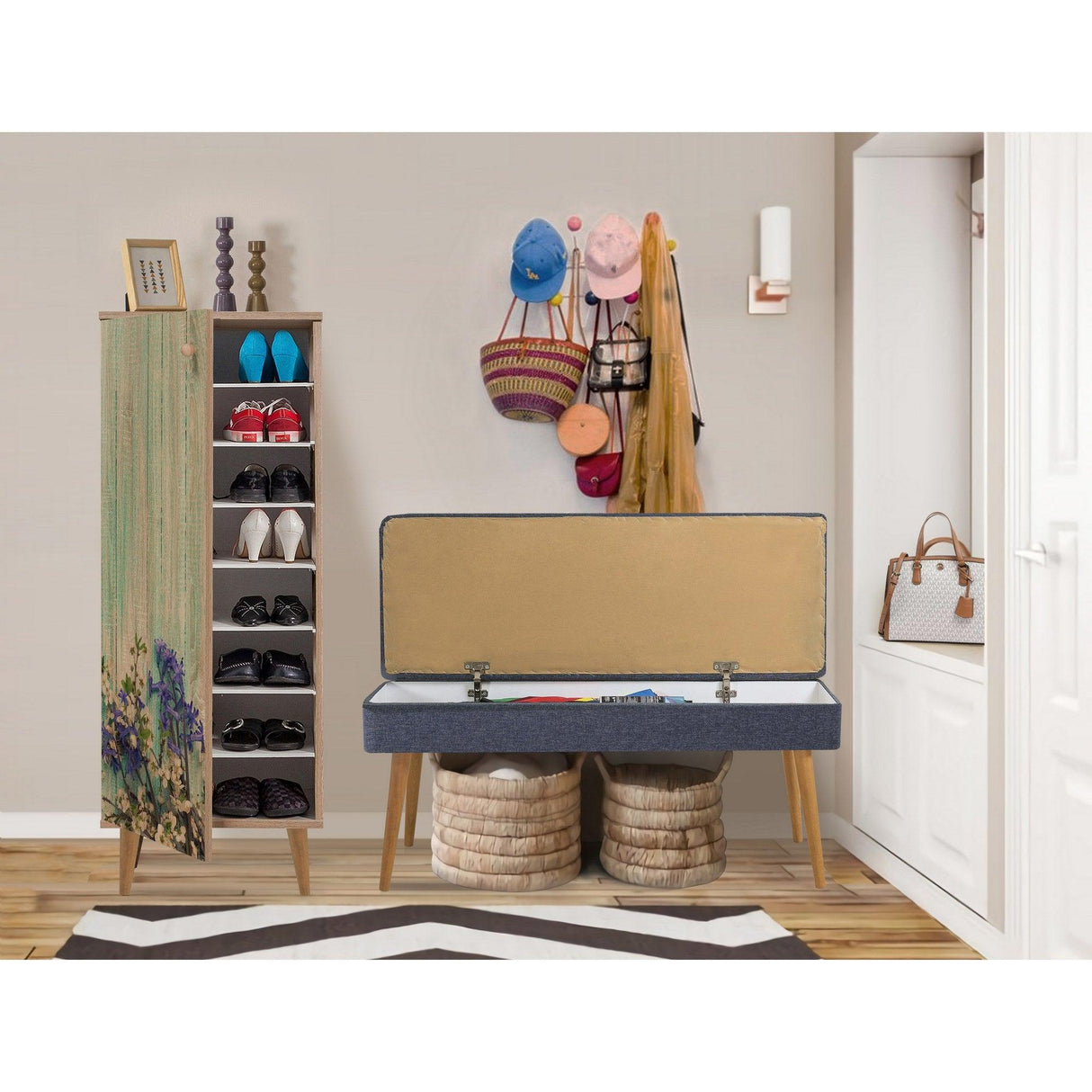 Set de mobilier pentru hol Filinta - 723 - 1053 Hallway Furniture Set 3, Sonomo, 105x50x40 cm