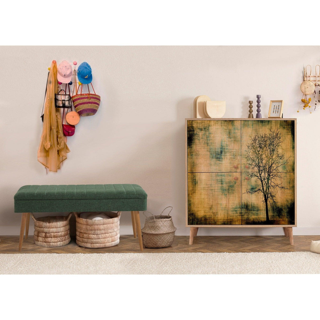 Set de mobilier pentru hol Multilux - 726 - 1053 Hallway Furniture Set 5, Sonomo, 111x36x95 cm