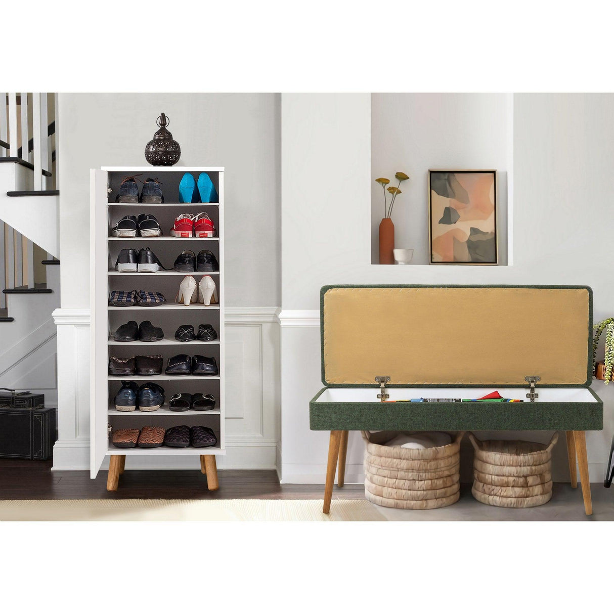 Set de mobilier pentru hol Vegas Sonomo - 200 - 0900 Hallway Furniture Set 44, Alb, 105x50x40 cm