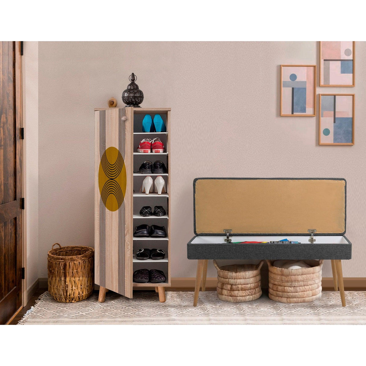 Set de mobilier pentru hol Vegas Sonomo - 200 - 0900 Hallway Furniture Set 5, Sonomo, 105x50x40 cm