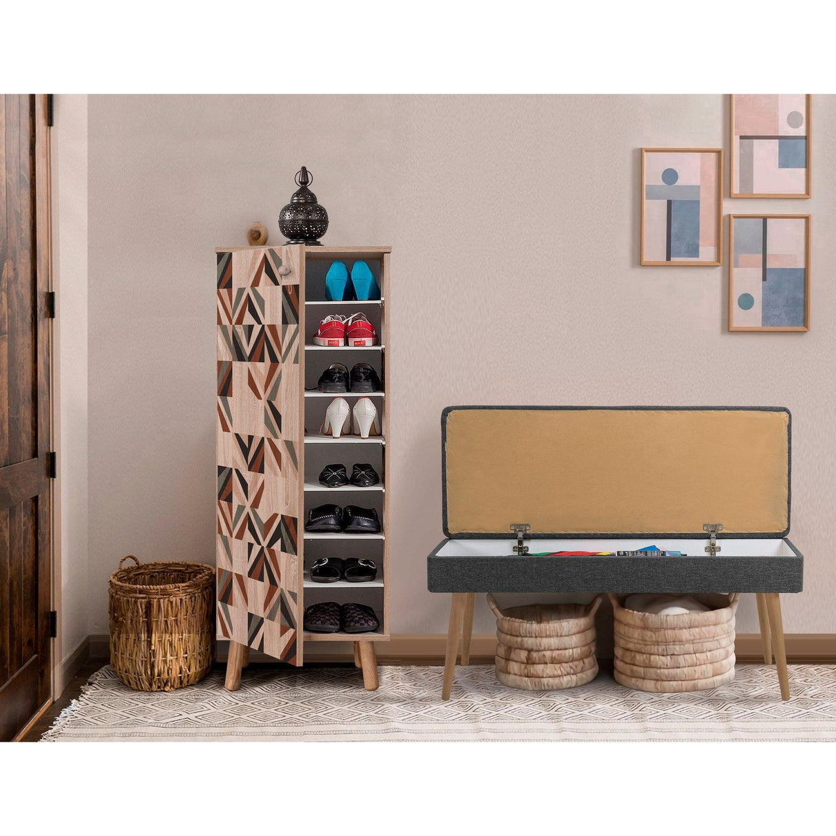 Set de mobilier pentru hol Vegas Sonomo - 200 - 0900 Hallway Furniture Set 7, Sonomo, 105x50x40 cm