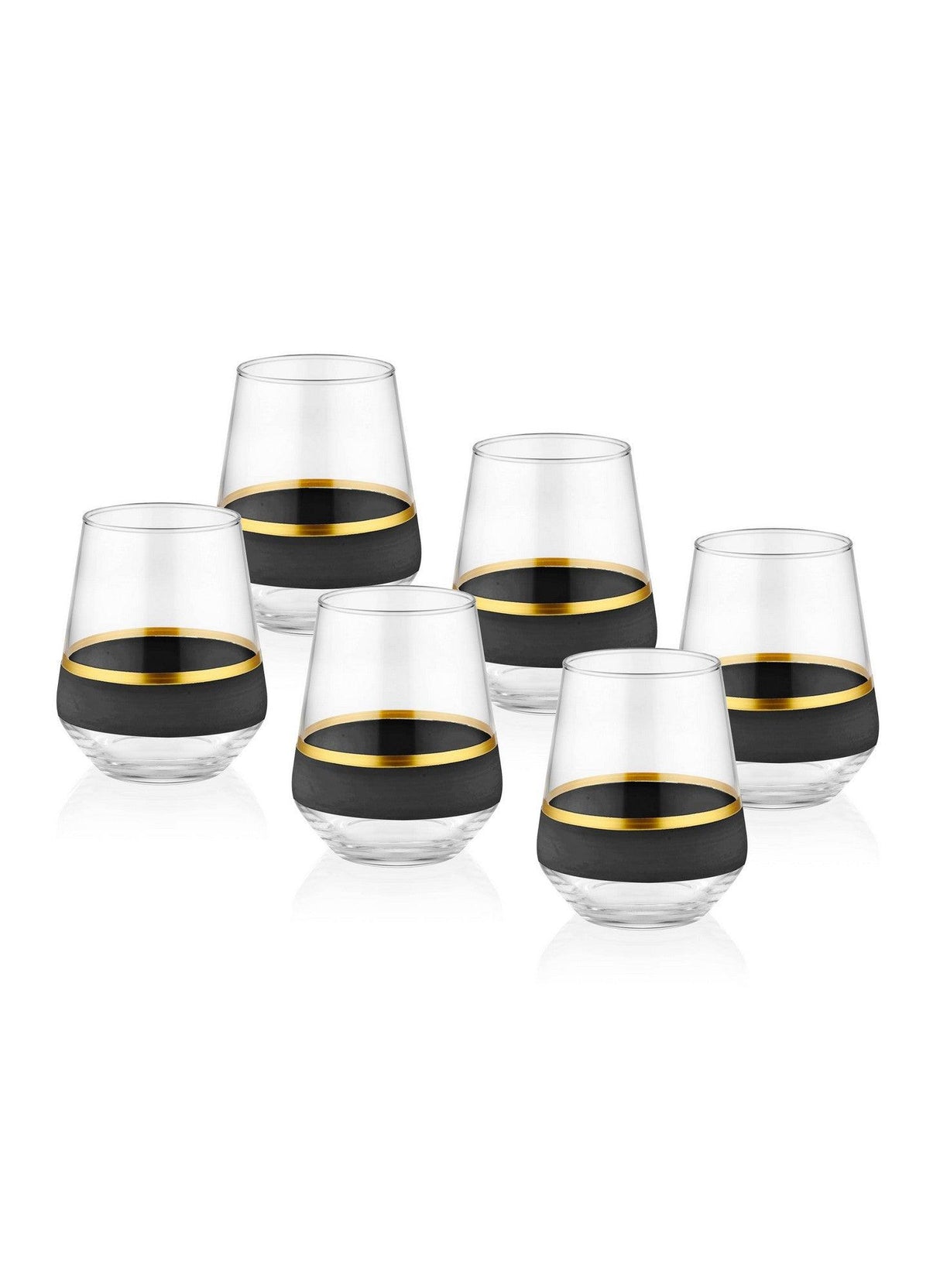 Set de pahare (6 Pieces), Negru, 8.5x11.5x8.5 cm