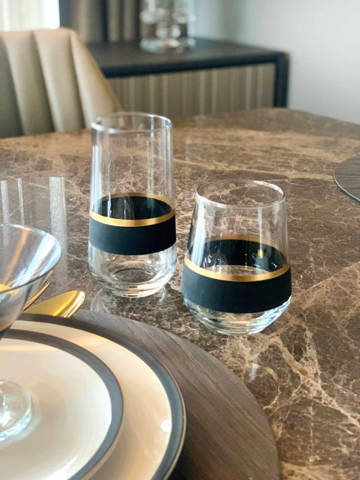 Set de pahare (6 Pieces), Negru, 8.5x11.5x8.5 cm