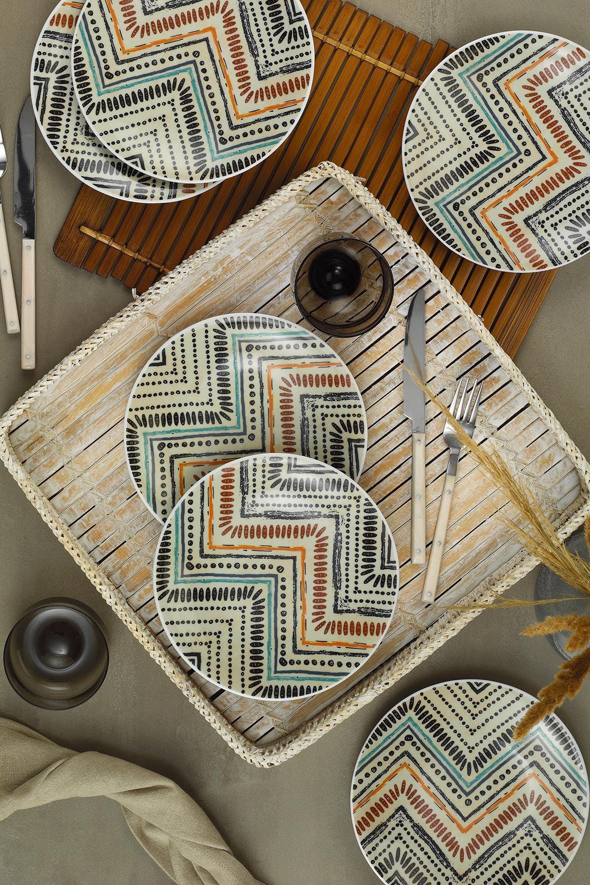 Set de servire pentru tort, Multicolor, 21x8.5x21 cm