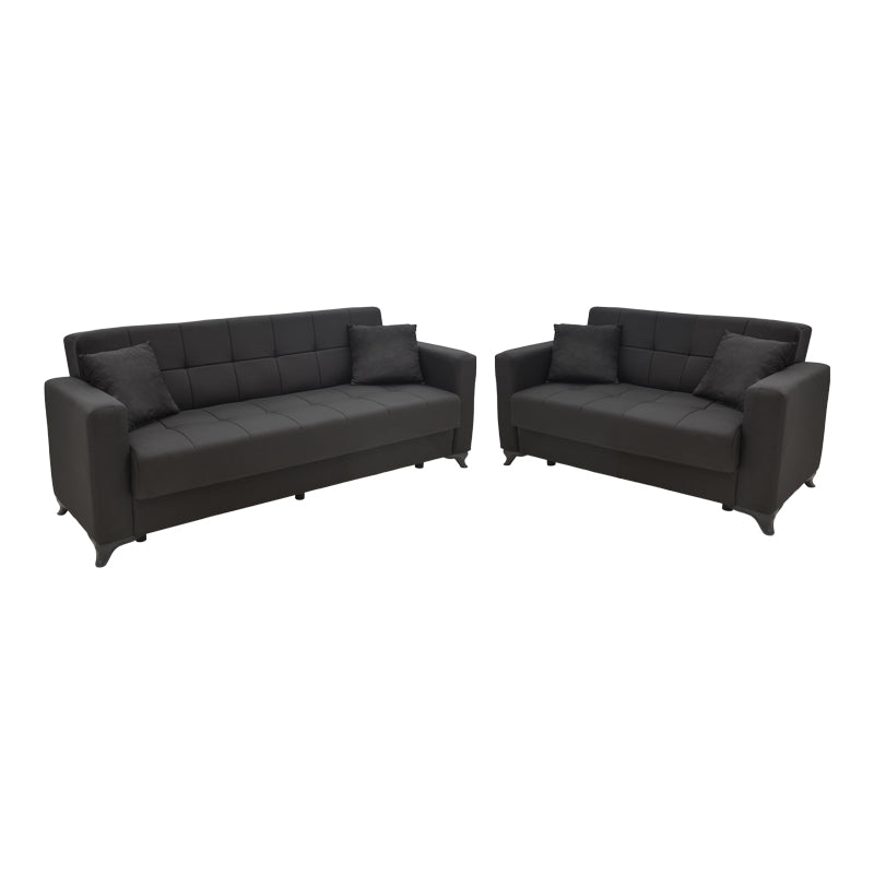 canapea Set de sufragerie 2 piese Modesto, neagra 85x215 cm