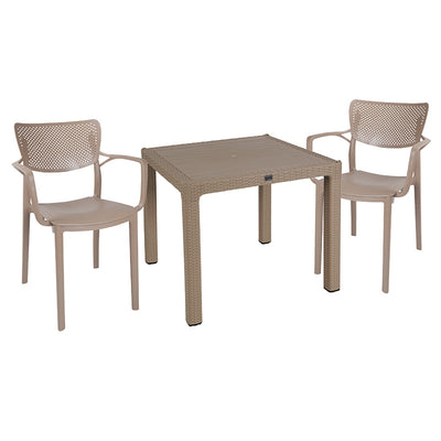 mobilier de gradina Set de sufragerie Explore-Fontline set 3 piese Crem 90x90x74 cm