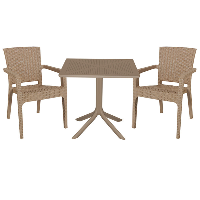 Set de sufragerie Groovy-Halcyon set 3 piese, Crem, 80x80x74 cm