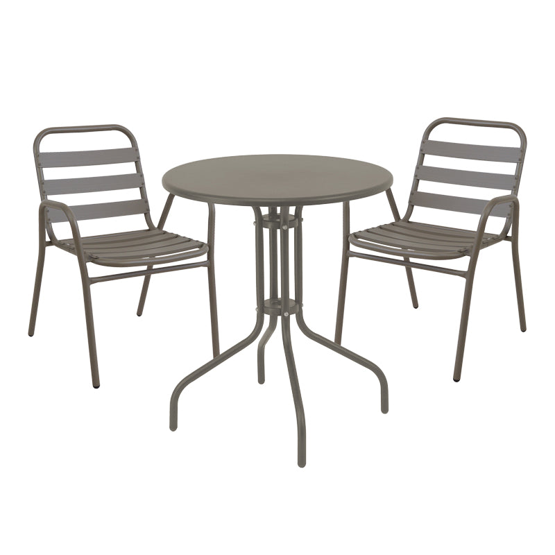 mobilier de gradina Set de sufragerie Sussie-Vergo set de 3 sampanie metal-aluminiu D60x70 cm
