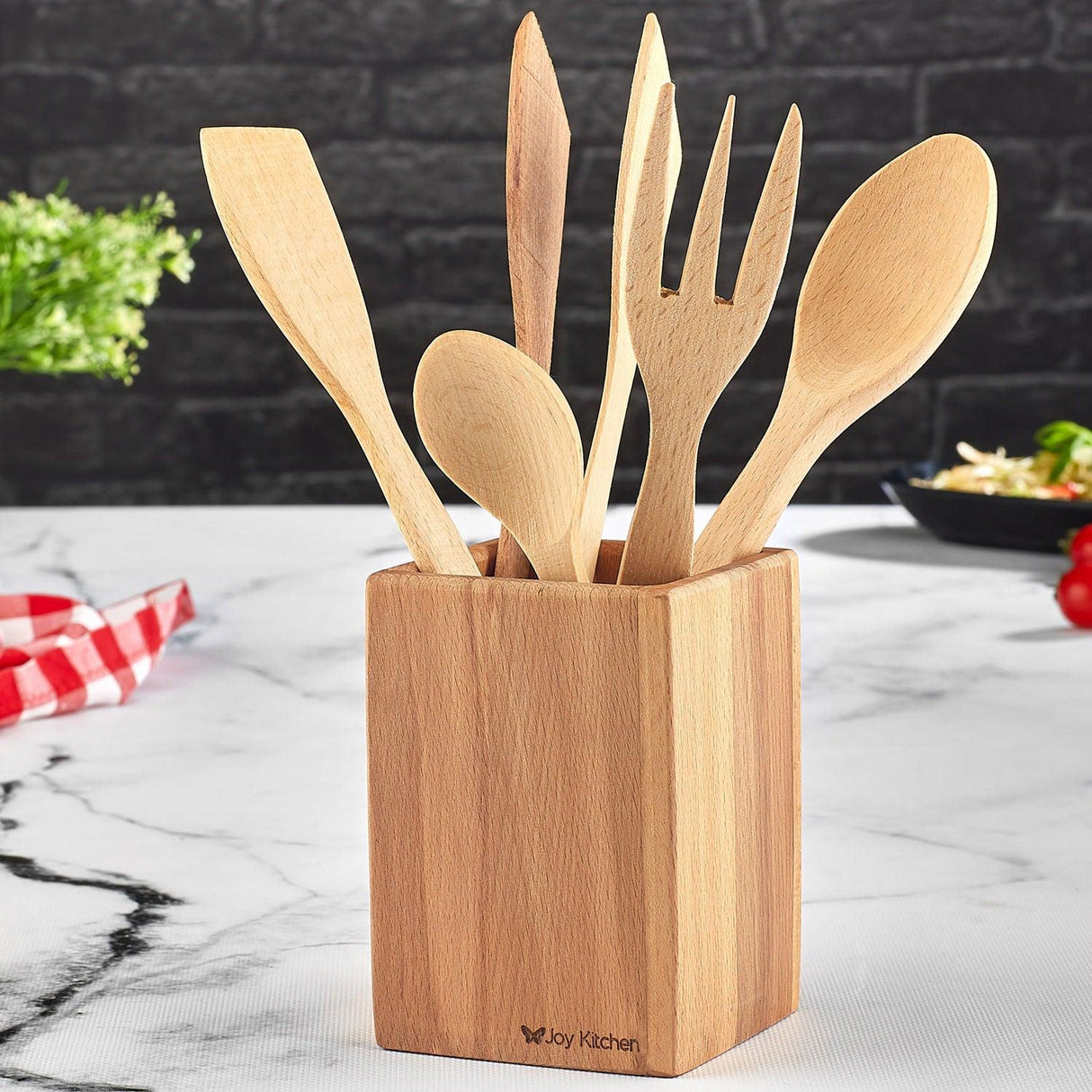 Set de ustensile de bucătărie Kitchenware Set UP00685, Natural, 13x13x32 cm