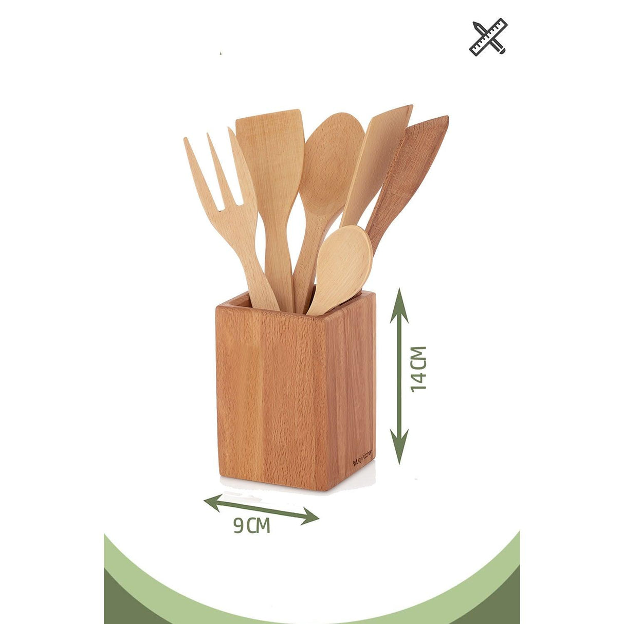 Set de ustensile de bucătărie Kitchenware Set UP00685, Natural, 13x13x32 cm