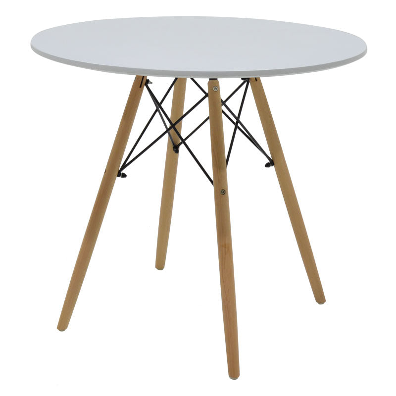 Set dining Julita-Gaston, 3 piese, Gri-Alb-Natural, 80x80x73 cm, perspectiva suplimentara