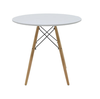 Set dining Julita-Gaston, 3 piese, Gri-Alb-Natural, 80x80x73 cm, foto produs