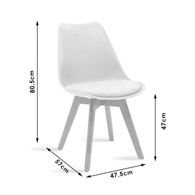 Set dining Julita-Gaston, 3 piese, Gri-Alb-Natural, 80x80x73 cm, foto produs 6