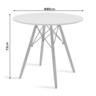 Set dining Julita-Gaston, 3 piese, Gri-Alb-Natural, 80x80x73 cm, foto produs 7