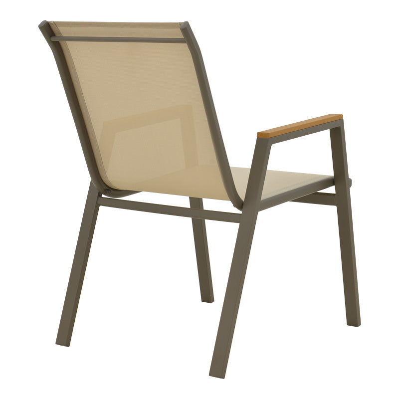 Set dining Lafla-Azelie, 9 piese, Sampanie-Natural, 160-240x100x75 cm, detaliu produs
