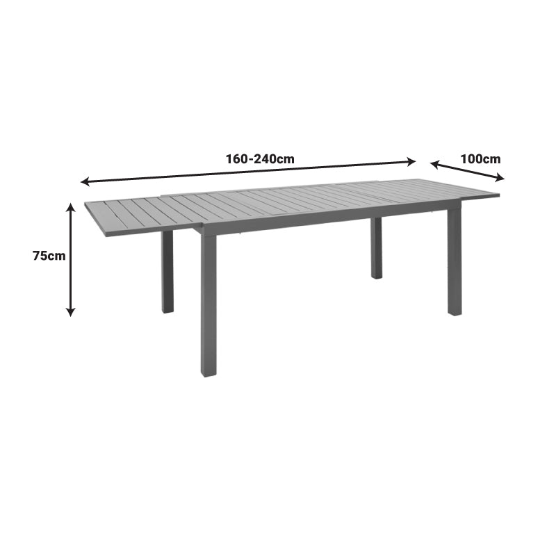 Set dining Lafla-Azelie, 9 piese, Sampanie-Natural, 160-240x100x75 cm, foto produs 9