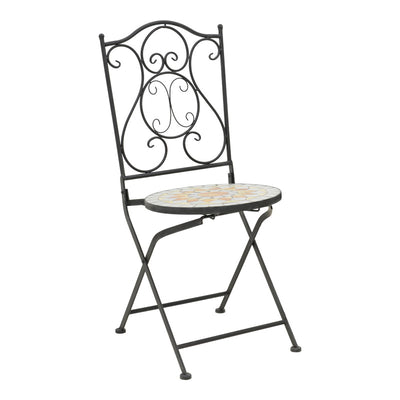 Set dining Sellis, 3 piese, Mozaic, Negru, 60x60x70 cm, imagine suplimentara