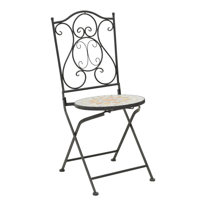 Set dining Sellis, 3 piese, Mozaic, Negru, 60x60x70 cm, imagine suplimentara